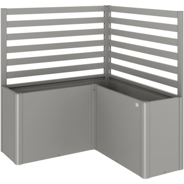 Biohort grigliato (2 pz) per aiuola rialzata a L, grigio quarzo metallizzato.