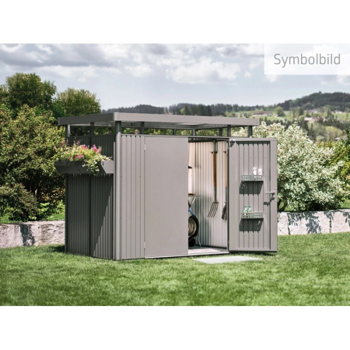 Casetta da giardino Biohort in metallo Highline sp.0,5 mm quarzo 6,1 m²