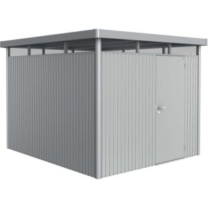 Casetta da giardino in metallo Biohort HighLine, 7,6 m², argento-metallizzato con porta singola.