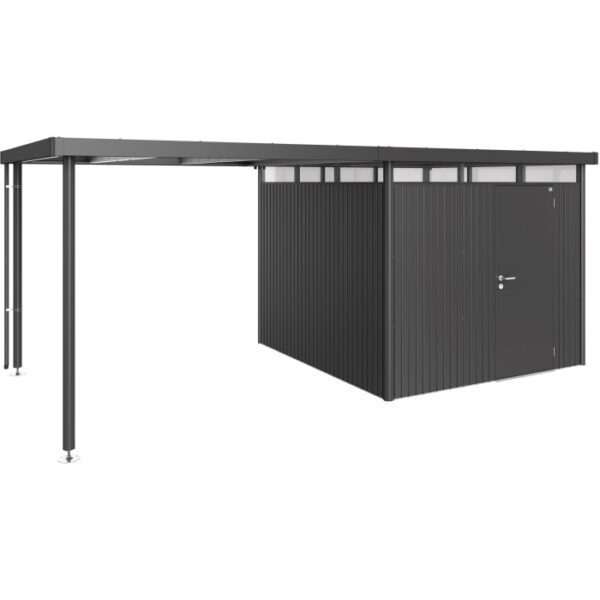Tetto laterale Biohort taglia L, grigio scuro metallizzato, per casetta da giardino HighLine H4. Accessorio per casetta da giardino.