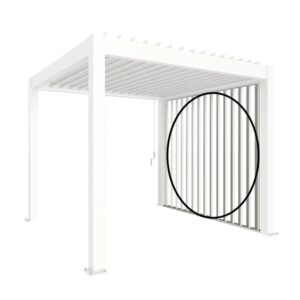 Pannello laterale a lamelle Biohort 3,5 m bianco per copertura terrazza.