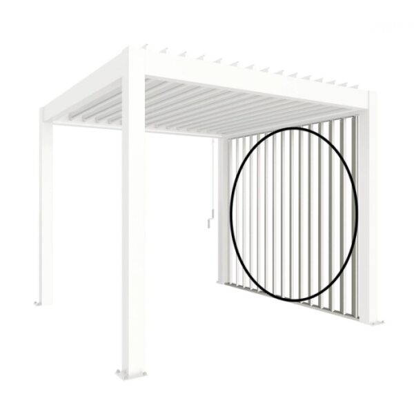 Pannello laterale a lamelle Biohort 3,5 m bianco per copertura terrazza.