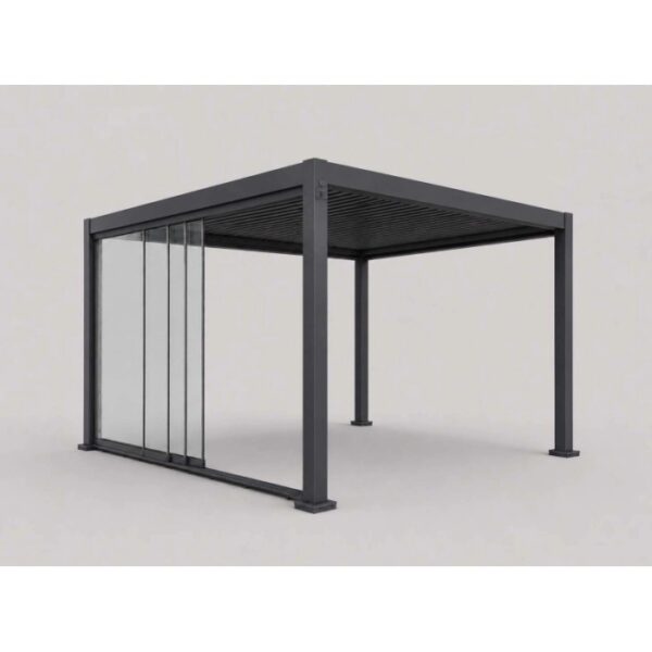 Vetrata scorrevole pergola Myara 4x2,5 m ardesia