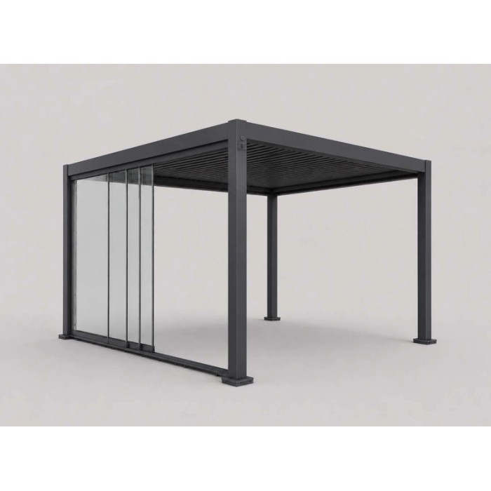 Vetrata scorrevole pergola Myara 4x2,5 m ardesia