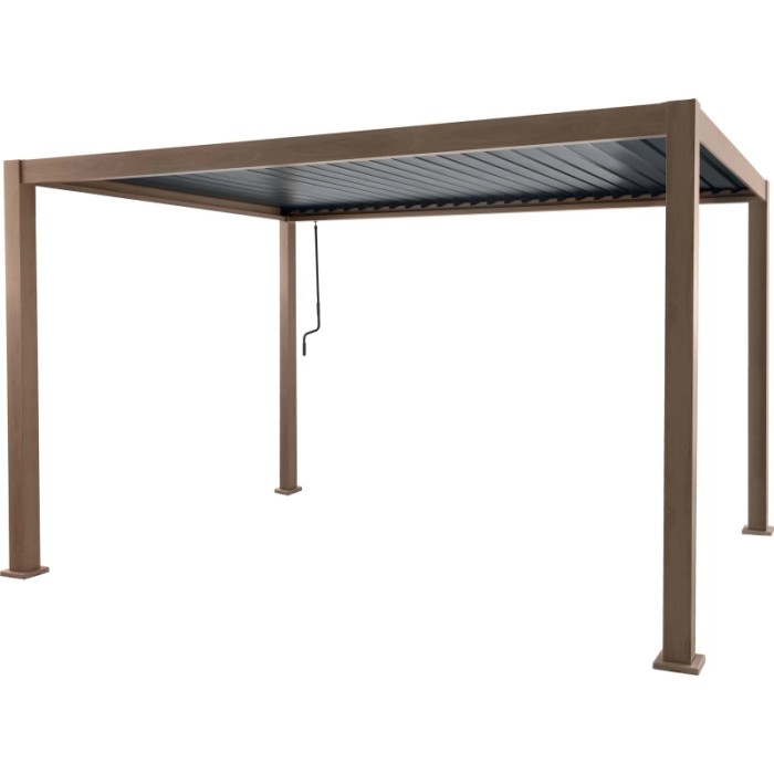 Pergola in alluminio Myara L394xP296xH250 cm legno chiaro