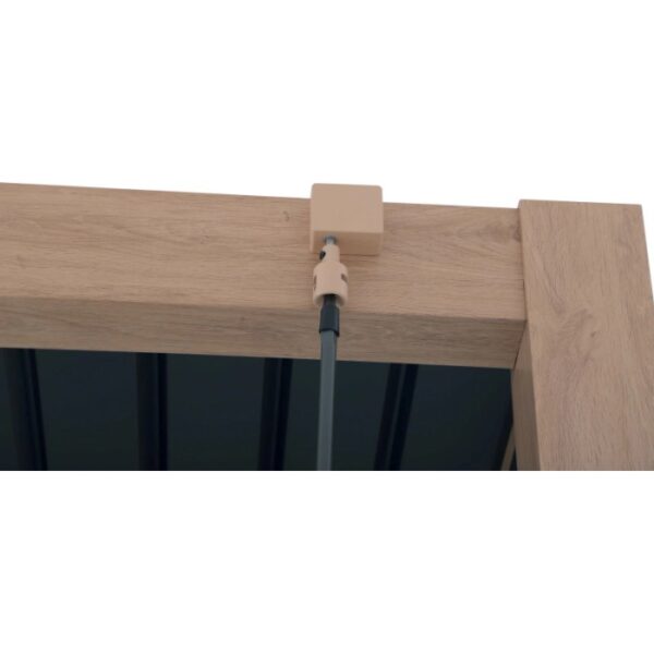 Pergola in alluminio Myara L394xP296xH250 cm legno chiaro