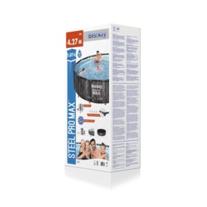 Confezione per piscina fuori terra Bestway Steel Pro Max, con accessori.