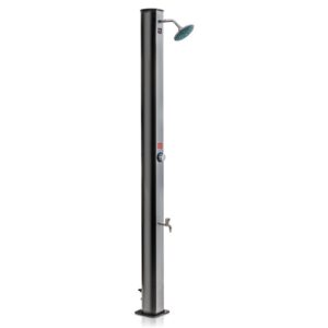 Doccia solare Gre in PVC 35 l, doccia da giardino con soffione a pioggia e rubinetto lavapiedi.