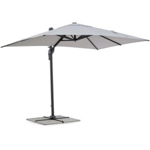 Ombrellone a braccio Bizzotto INES, 300x300 cm, antracite-grigio chiaro, con manovella.