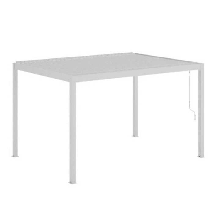 Gazebo t.b.t. bianco con tetto a lamelle, autoportante.