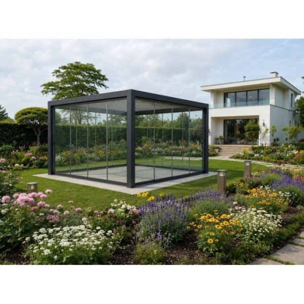 Vetrata fissa pergola Myara 4x2,5 m ardesia