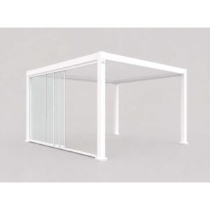 Vetrata scorrevole pergola Myara 4x2,5 m bianco opaco