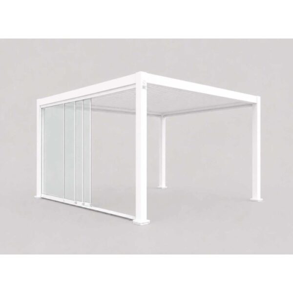 Vetrata scorrevole pergola Myara 4x2,5 m bianco opaco