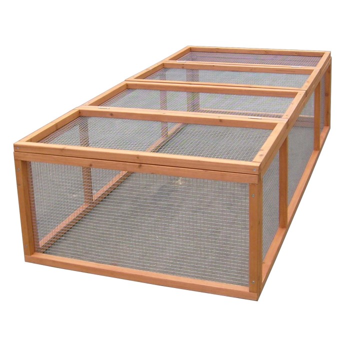 Gabbia per conigli in legno di abete 180x90x48 cm
