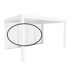 Parete scorrevole in vetro Biohort vetro trasparente, 4,5 m, bianco per coperture per terrazzi.
