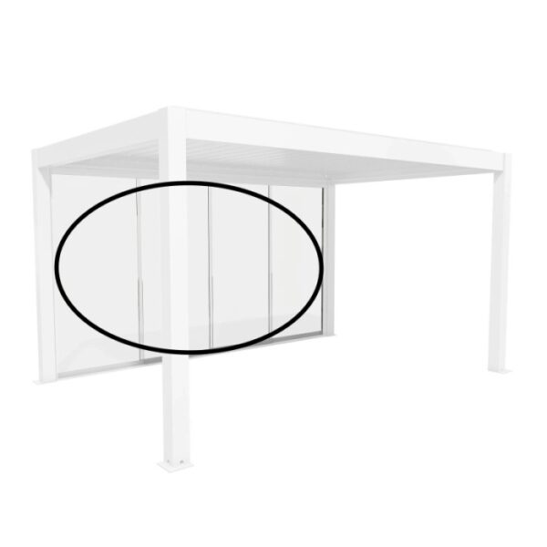 Parete scorrevole in vetro Biohort vetro trasparente, 4,5 m, bianco per coperture per terrazzi.