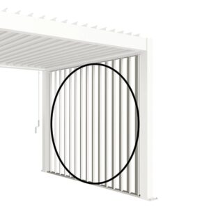 Tenda parasole Biohort, manuale, 4 m, bianca, per coperture per terrazzi. Dettaglio della tenda.