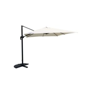 Ombrellone a braccio t.b.t. con struttura nera e telo beige.