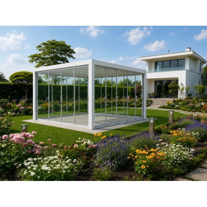 Vetrata fissa pergola Myara 4x2,5 m anodizzato