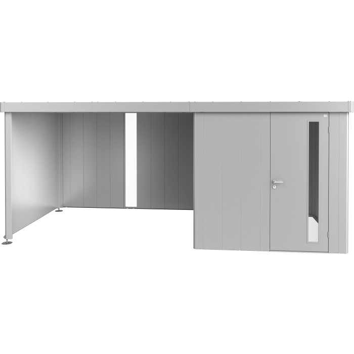 Tetto laterale Biohort in argento metallizzato per casetta Neo, larghezza 3 m.