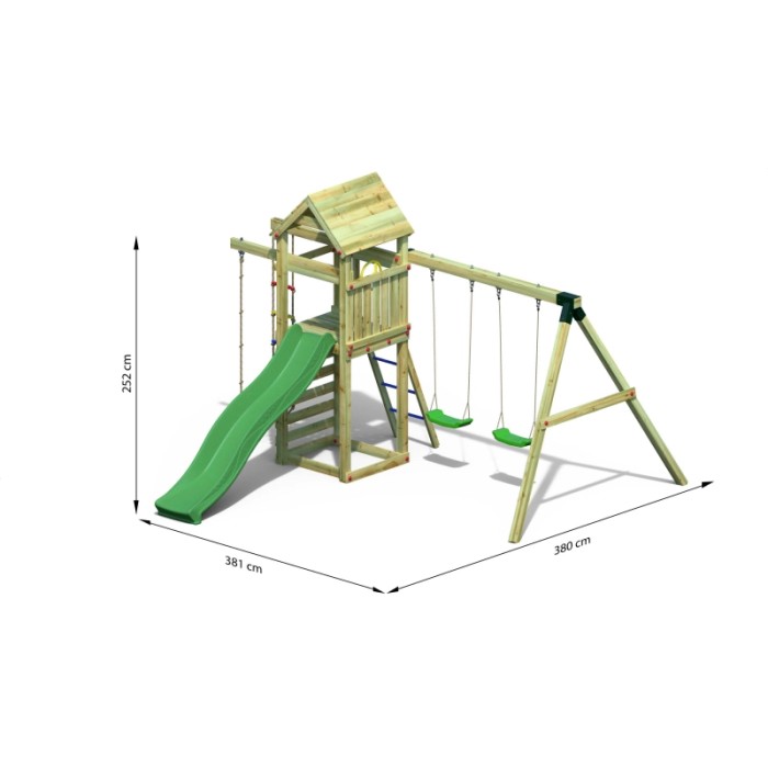 Gioco da giardino Gaia con scivolo e altalene 380x381xh252 cm