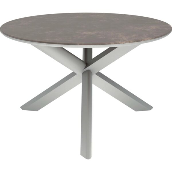 Tavolo da giardino Abington in alluminio e textilene rotondo Ø 130 cm