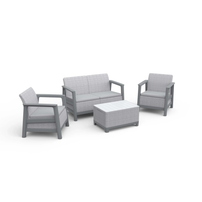 Salotto da giardino Scandi Linea in plastica grigio 4 posti
