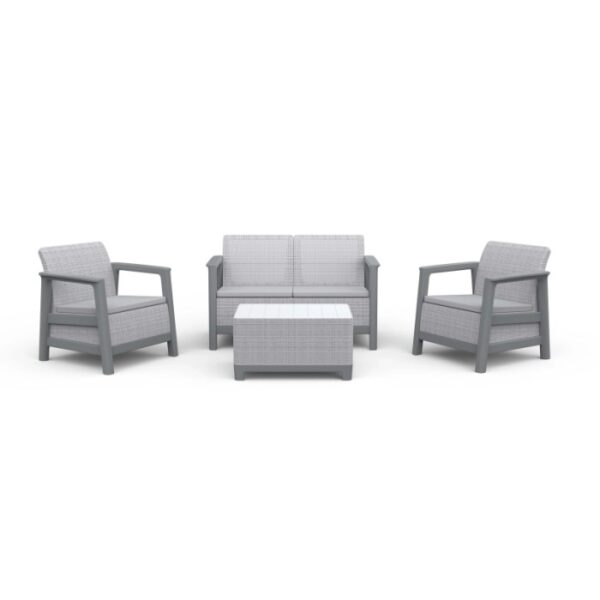 Salotto da giardino Scandi Linea in plastica grigio 4 posti
