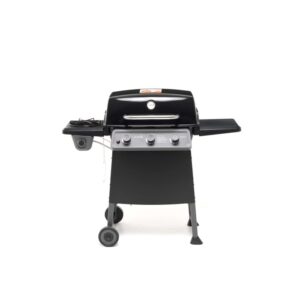 Barbecue a gas nero t.b.t. per grigliate in giardino o in terrazza.