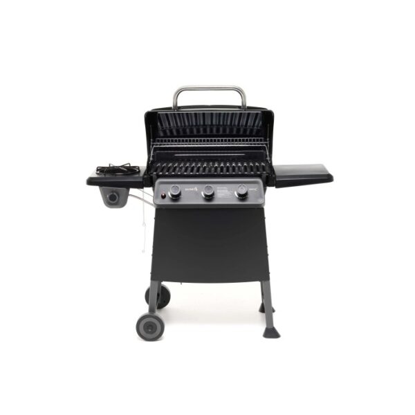 Barbecue a gas nero per giardino o patio.