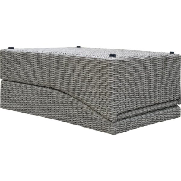 Lettino/sdraio t.b.t. grigio in rattan per giardino o terrazza.