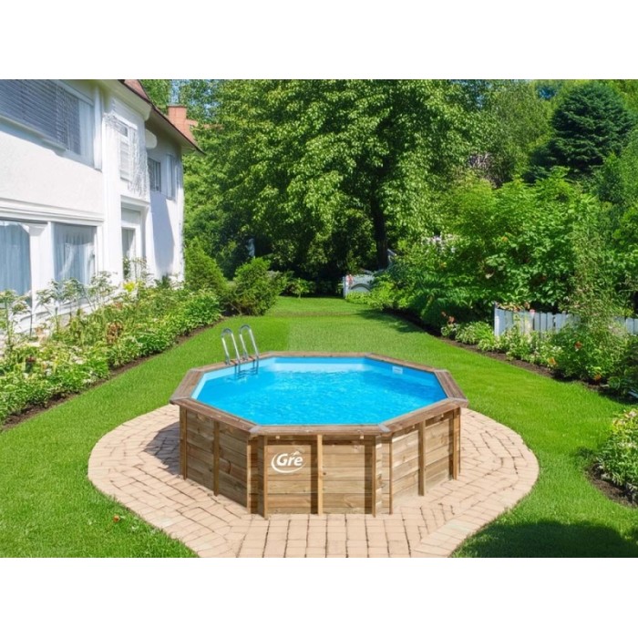 Piscina in legno fuori terra Viola 2 Ø 500x127 cm ottagonale