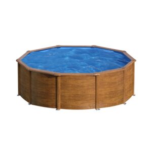 Piscina rotonda Gre Pool Pacific effetto legno, Ø 350 cm, colori legno.