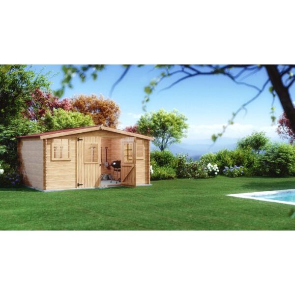 Casetta da giardino in legno sp 28 mm H207xL416xP504 cm