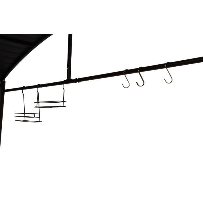 Tettoia barbecue in acciaio antracite 240x150 cm