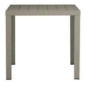 Tavolo da giardino quadrato color tortora. Ideale per patio e balcone.