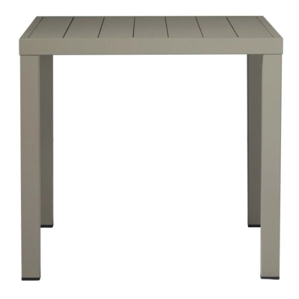 Tavolo da giardino quadrato color tortora. Ideale per patio e balcone.