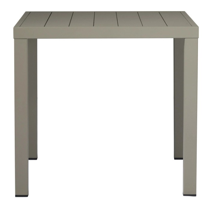 Tavolo da giardino quadrato color tortora. Ideale per patio e balcone.