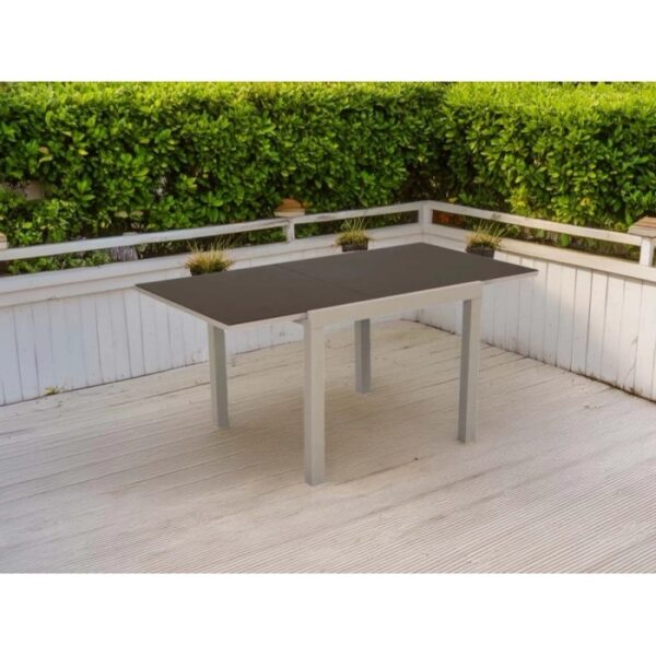 Tavolo allungabile da giardino Nomara in alluminio 90x90x74 cm