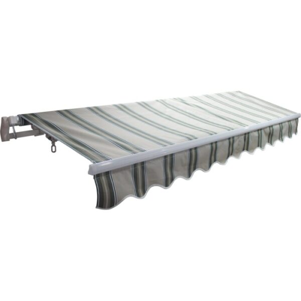 Tenda da sole t.b.t. a strisce per la protezione solare in terrazza.
