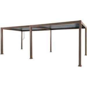 Pergola in alluminio Myara L580xP296xH250 cm legno chiaro