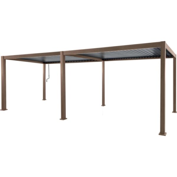 Pergola in alluminio Myara L580xP296xH250 cm legno chiaro