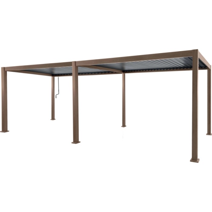 Pergola in alluminio Myara L580xP296xH250 cm legno chiaro
