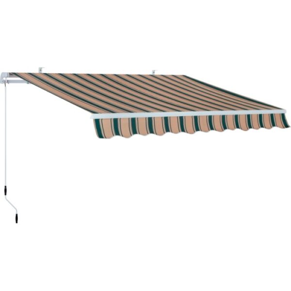 t.b.t. Tenda da sole a strisce verdi e beige per terrazza e balcone.