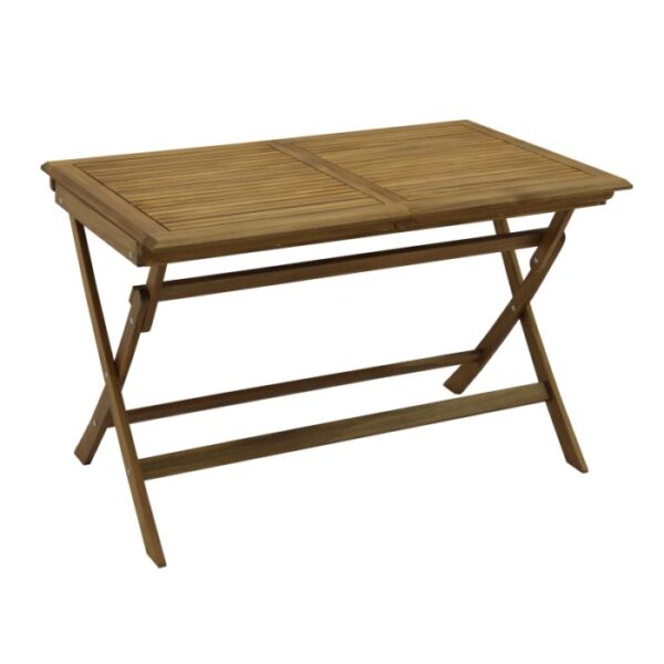 Tavolo da giardino pieghevole in legno. Ideale per balconi e terrazzi.