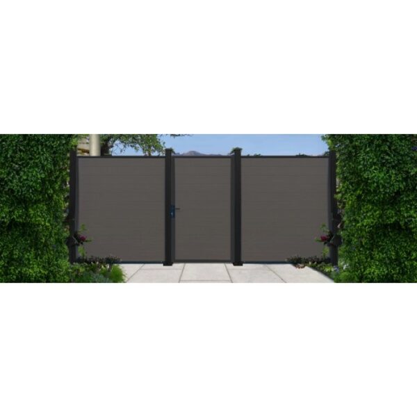 Cancello in WPC effetto liscio Antracite per pannello 90x180 cm antracite