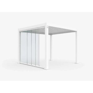 Vetrata scorrevole pergola Myara 3x2,5 m bianco opaco