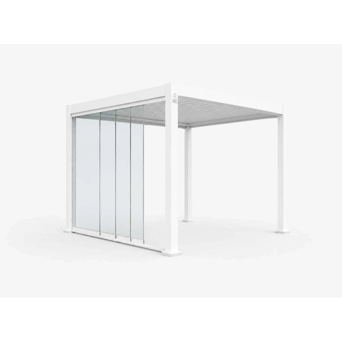 Vetrata scorrevole pergola Myara 3x2,5 m bianco opaco