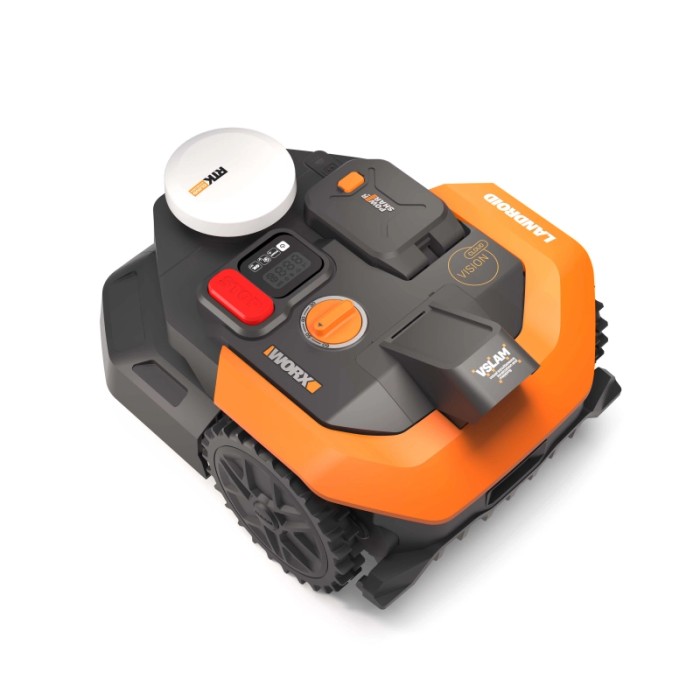Robot tagliaerba Worx M500 WR305E Landroid Vision Cloud con antenna RTK.