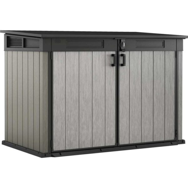 Box universale Keter Grande-Store, 2100 l, ideale per giardino e bidoni.